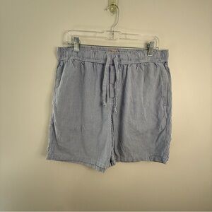 J Crew The Broken in Oxford Re-Imagined Organic Cotton Lounge Shorts Medium Blue